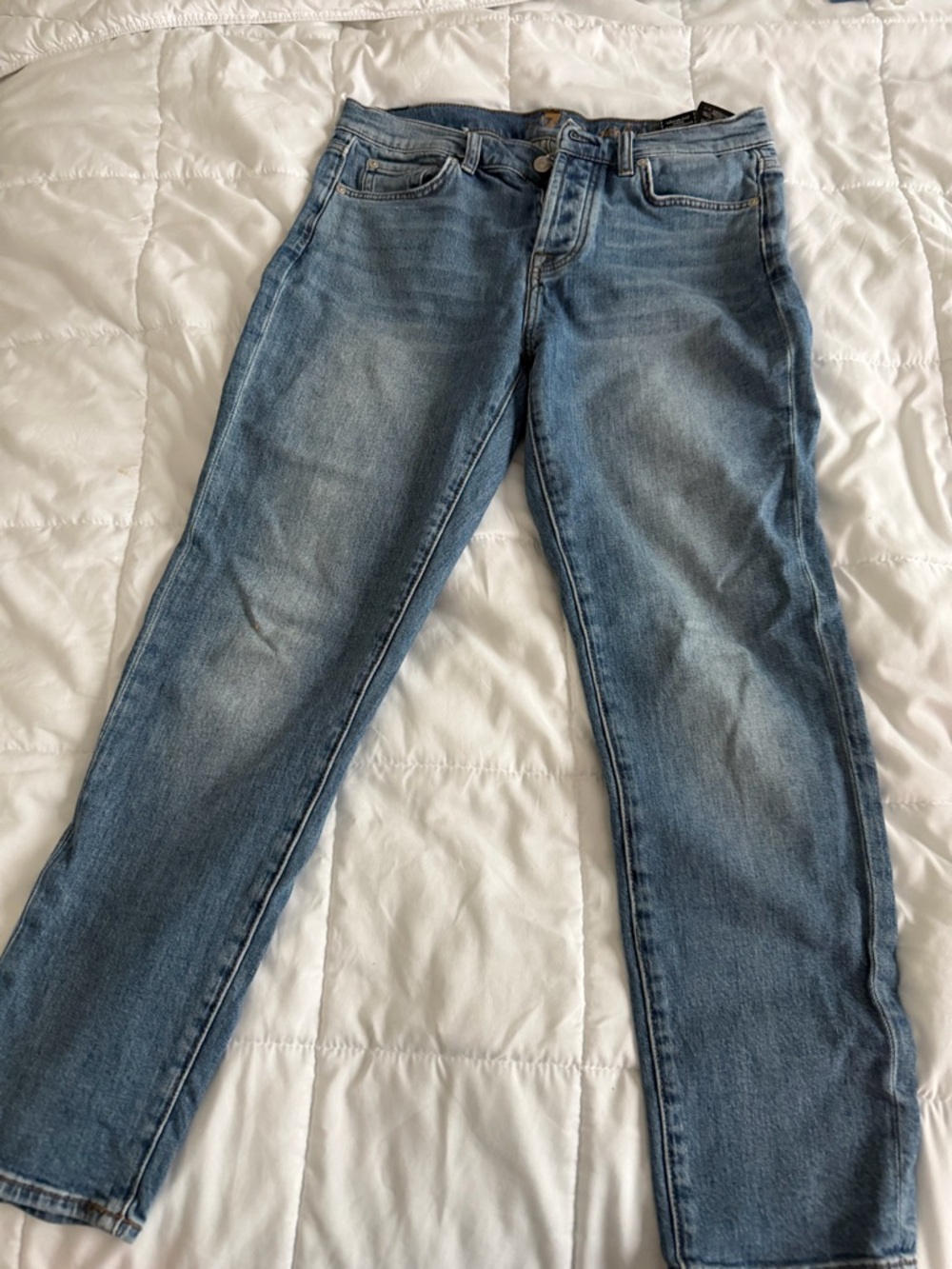7 For All Mankind Women's Light Blue Skinny Jeans